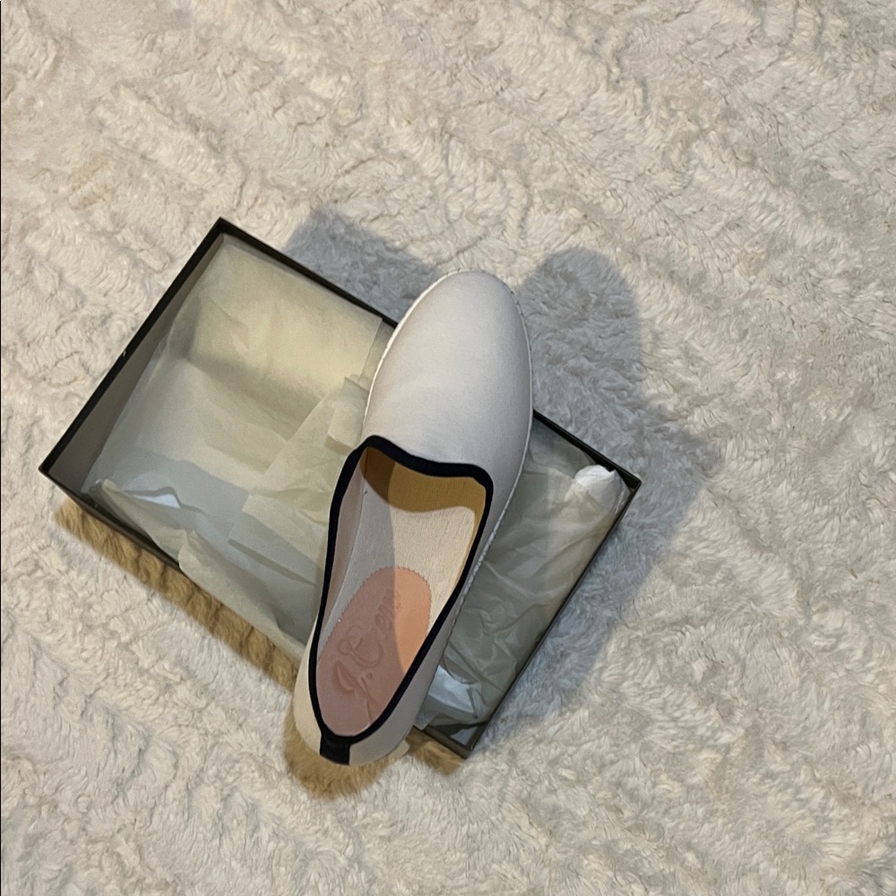 J. Crew Ivory and Black Women's Cloth Loafers
